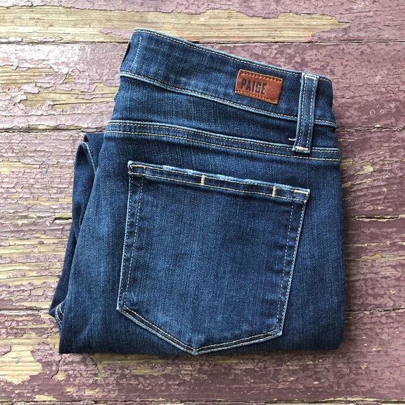 Paige Verdugo Ankle Jeans Dark Wash Distressed Skinny Stretch Size 28 - Picture 12 of 13